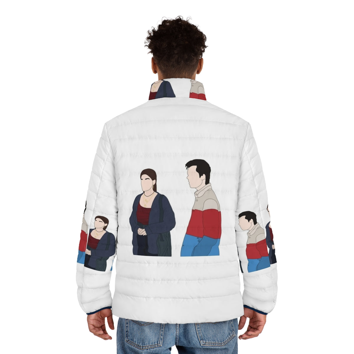 Sex Education Otis and Maeve Puffer Jacket - Netflix TV Series Merchandise - men back