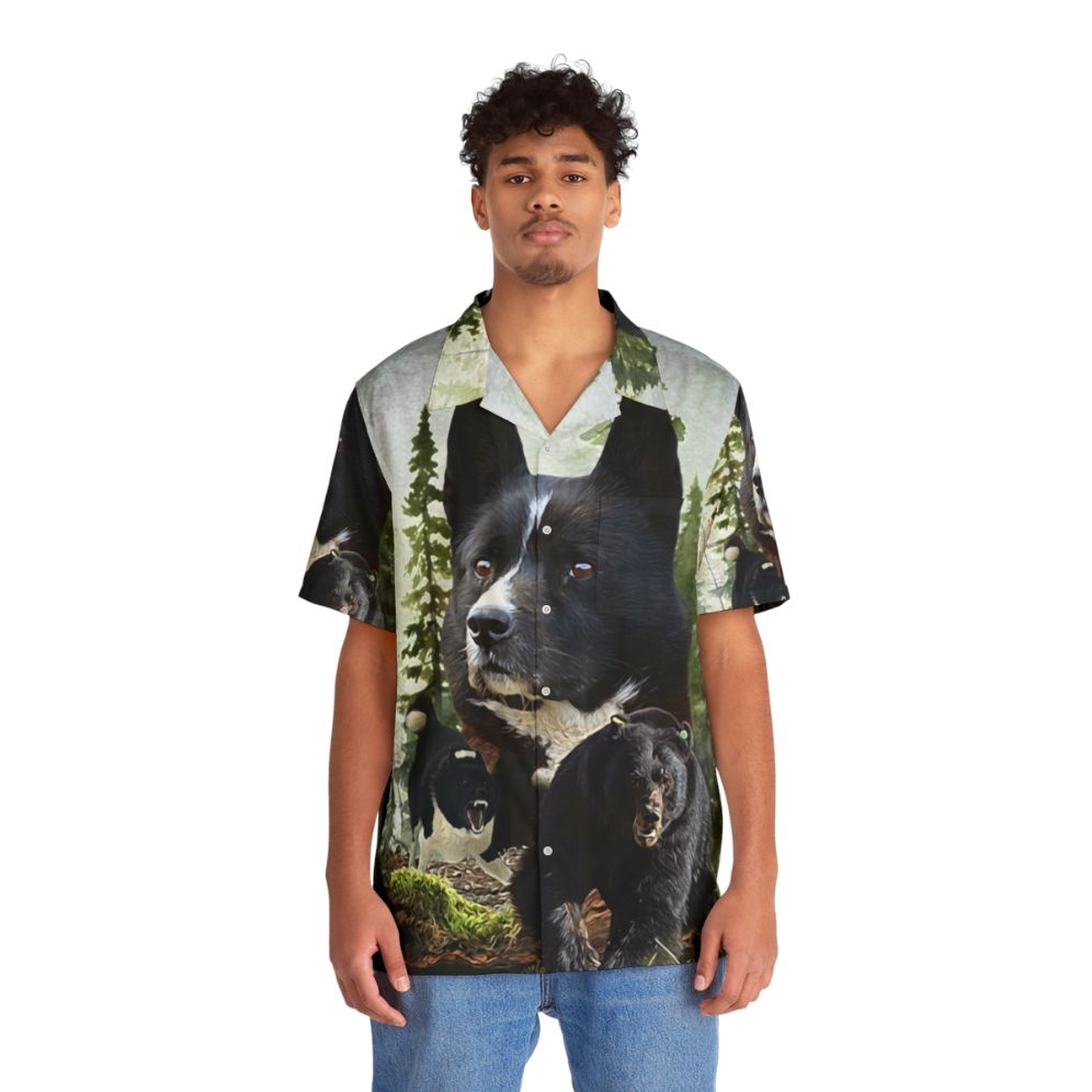 Karelian Bear Dog Hawaiian Shirt for Outdoor Hunting - People Front