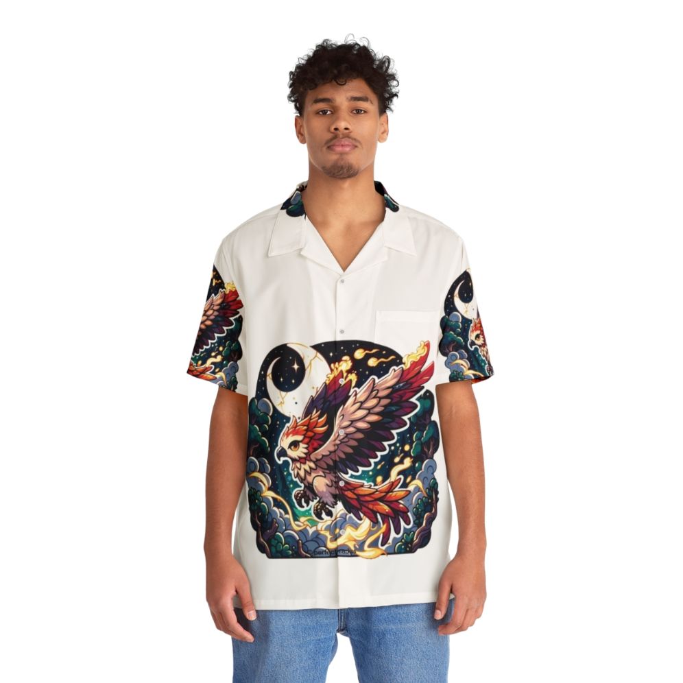 Legendary Animals Phoenix Thunderhawk Hawaiian Shirt with Fantasy Illustration - People Front