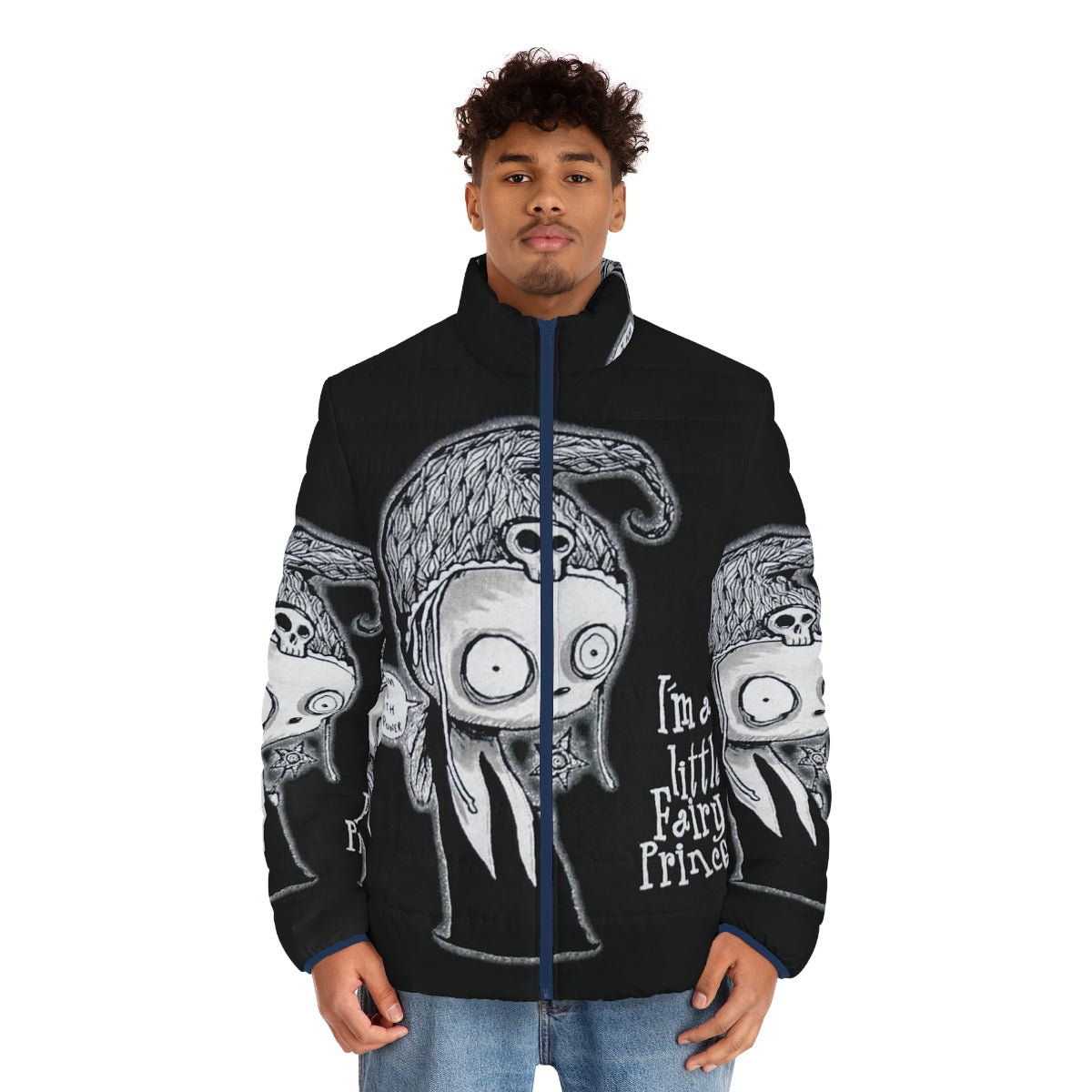 Lenore Puffer Jacket featuring a cute, gothic design inspired by the popular comic series - men front