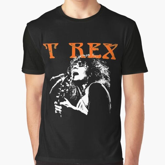 T Rex Band Graphic T-Shirt Featuring Tyrannosaurus Rex and Band Members