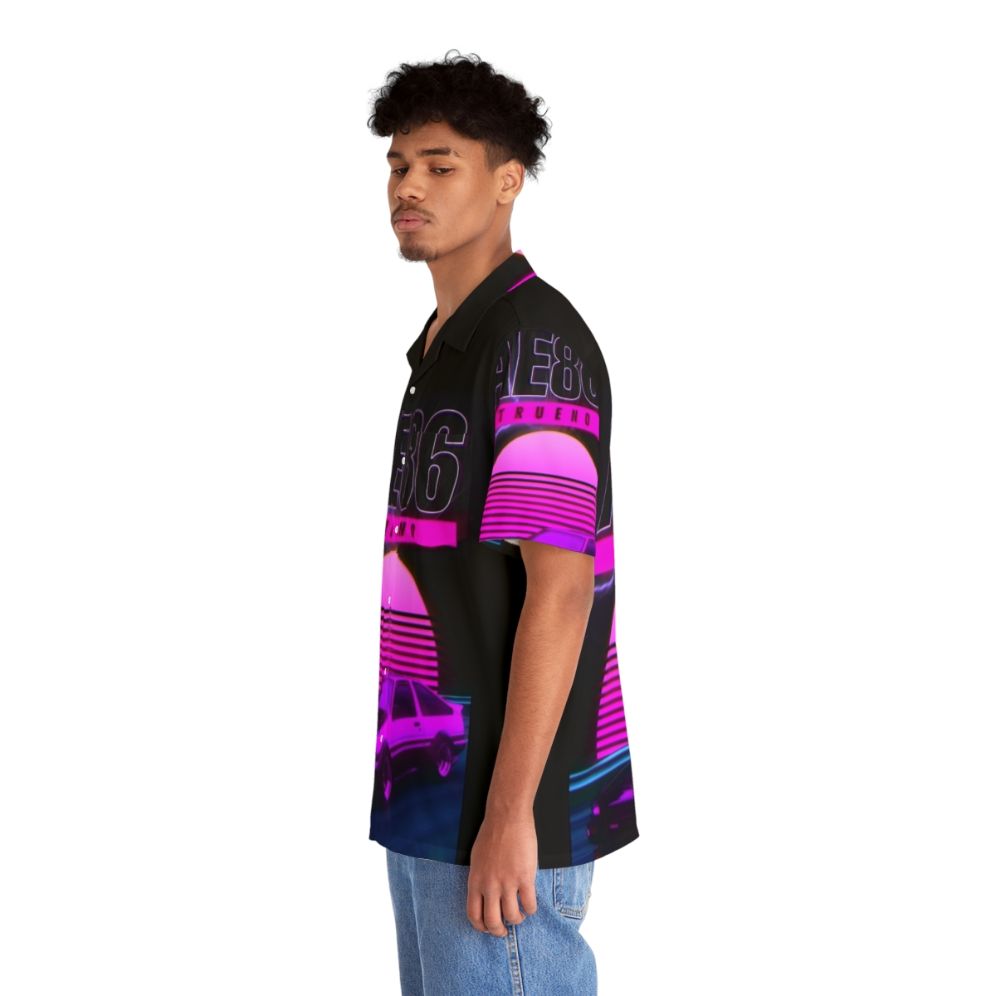 Retro Synthwave Ae86 Hawaiian Shirt - People Left