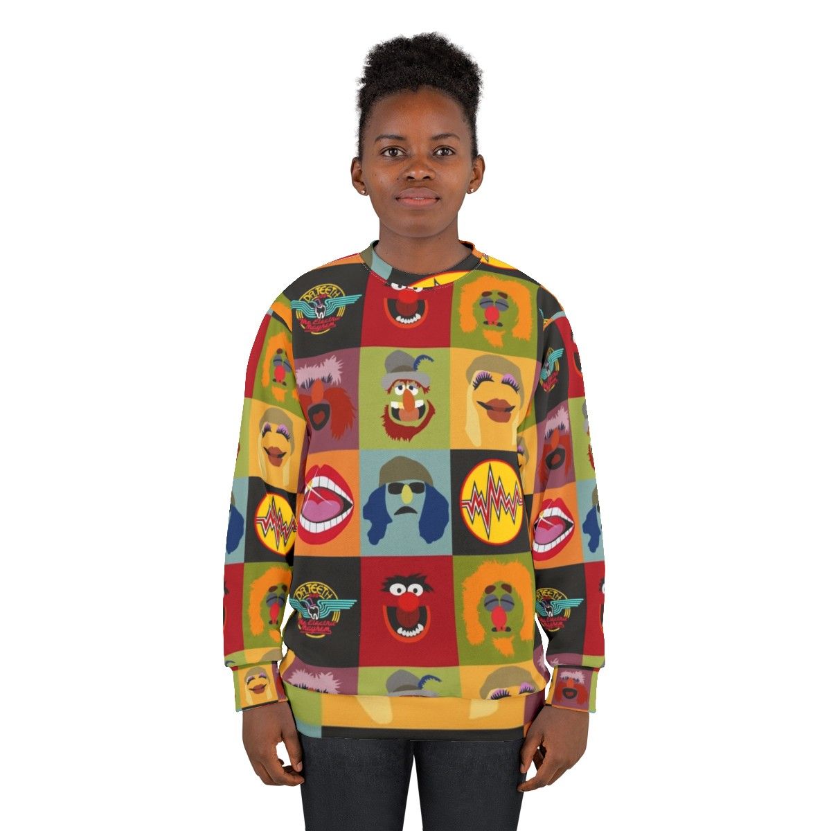 Muppets Electric Mayhem Ft Lips Cartoon Sweatshirt - women