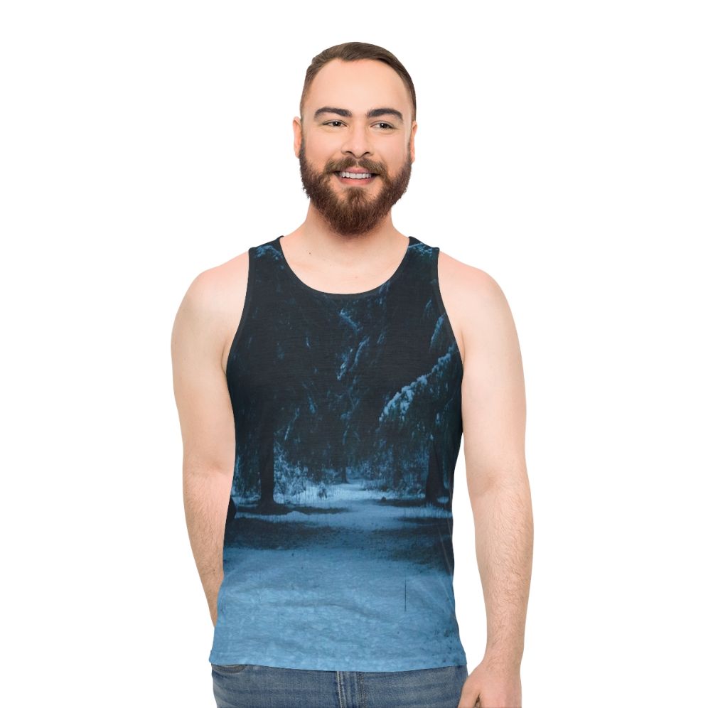 Snowy woods unisex tank top - men