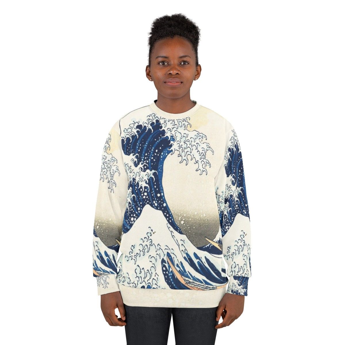 Kanagawa Wave Japanese Wave Sweatshirt by Hokusai - women