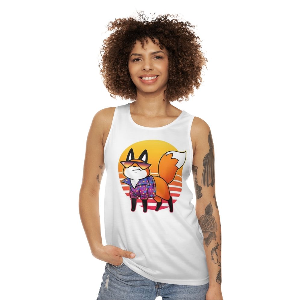 Vaporwave Cute Fox Unisex Tank Top - women