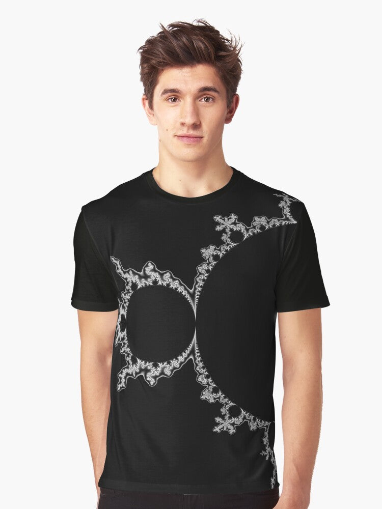 Mandelbrot set monochrome outline graphic design on a t-shirt - Men