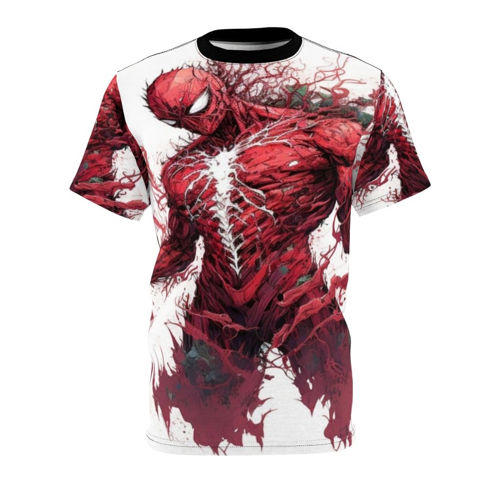 Vivid abstract t-shirt design featuring artistic elements like sketches, digital art, and mixed media