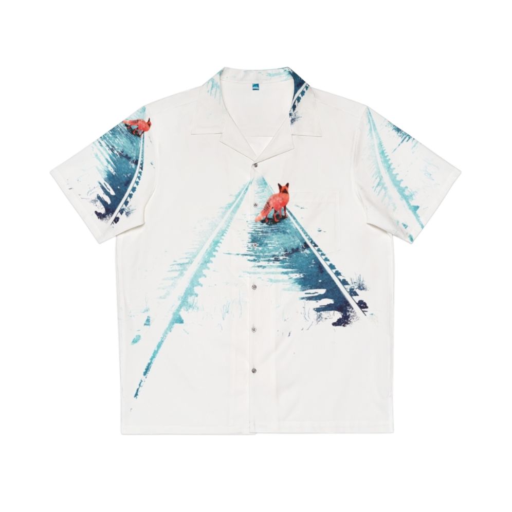 watercolor nature fox hawaiian shirt from nowhere to nowhere