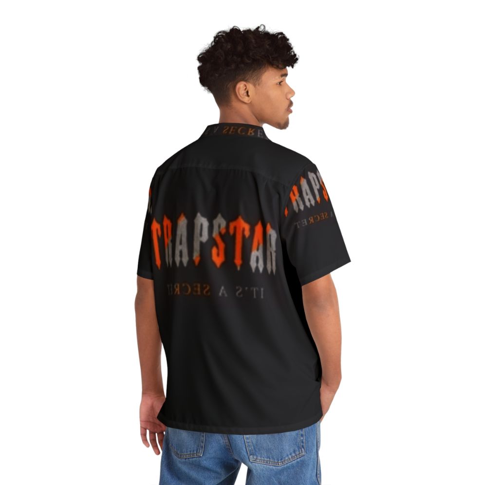 Trapstar Orange Stripes Hawaiian Shirt - People Back