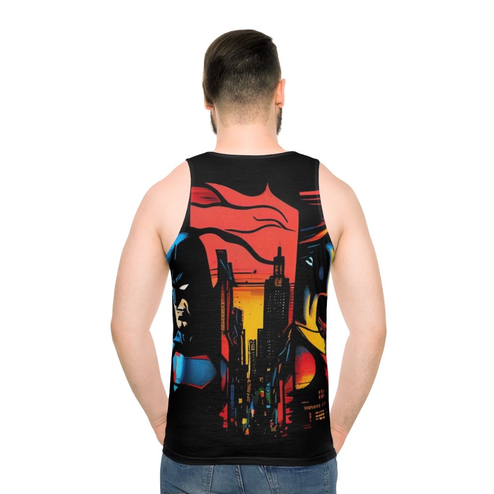 Iconic Superhero Unisex Tank Top - men back