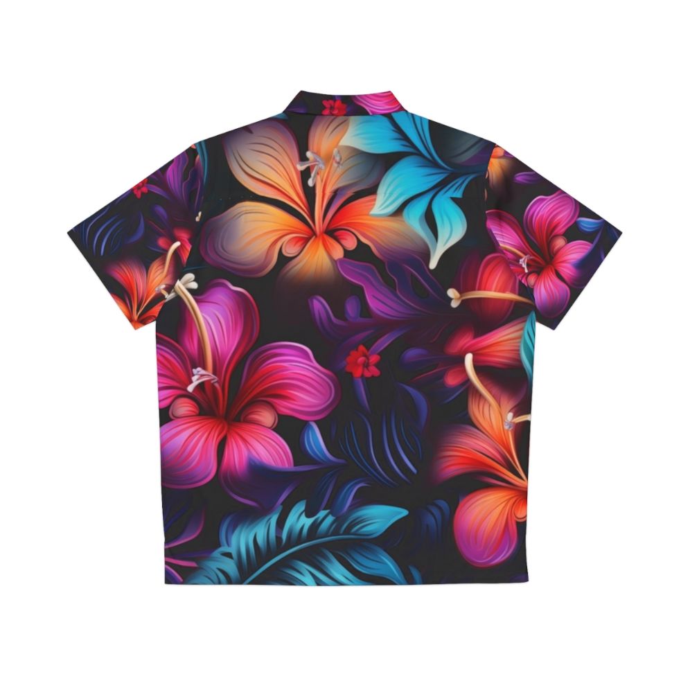 Dark Hawaiian floral print Hawaiian shirt - Back