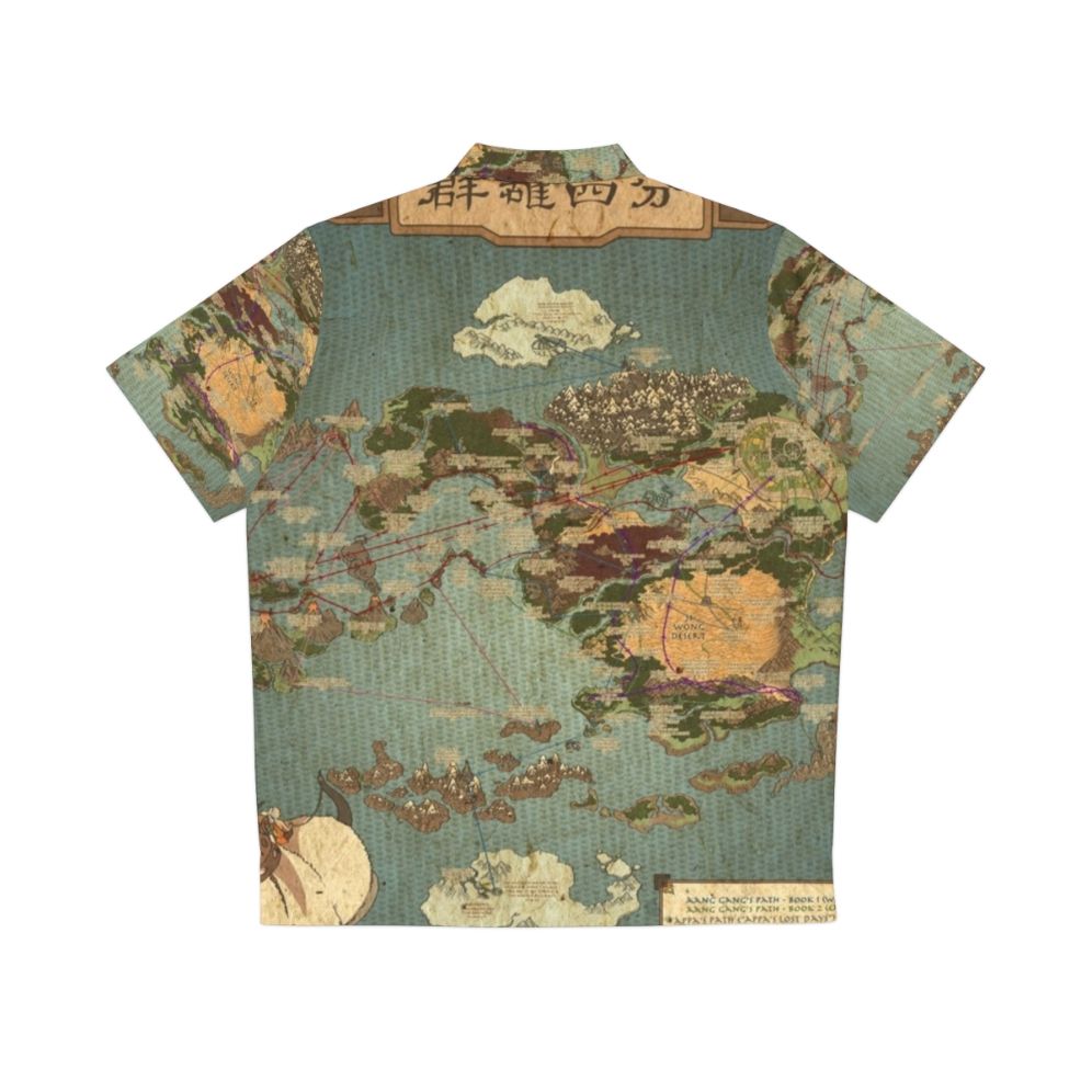 Avatar The Last Airbender world map print on Hawaiian shirt - Back