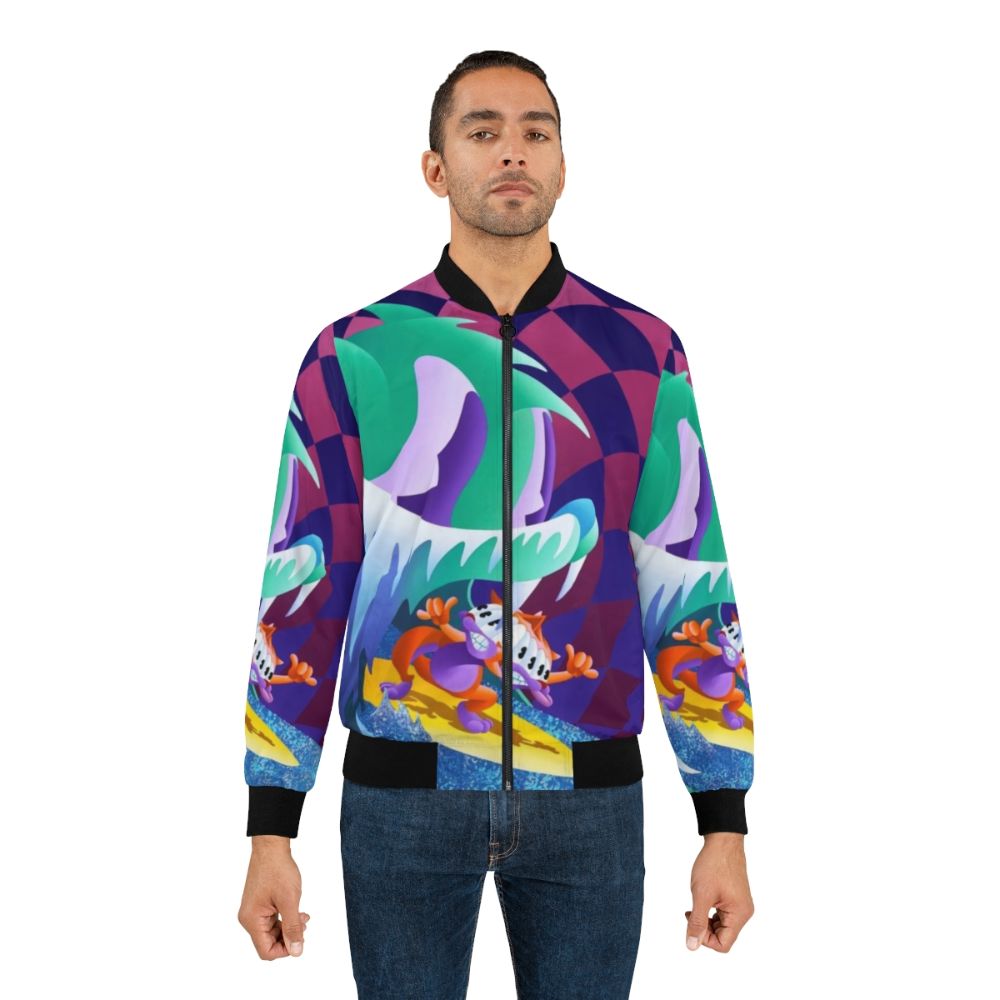 MGMT Congratulations Bomber Jacket with band logo and album cover art - Lifestyle