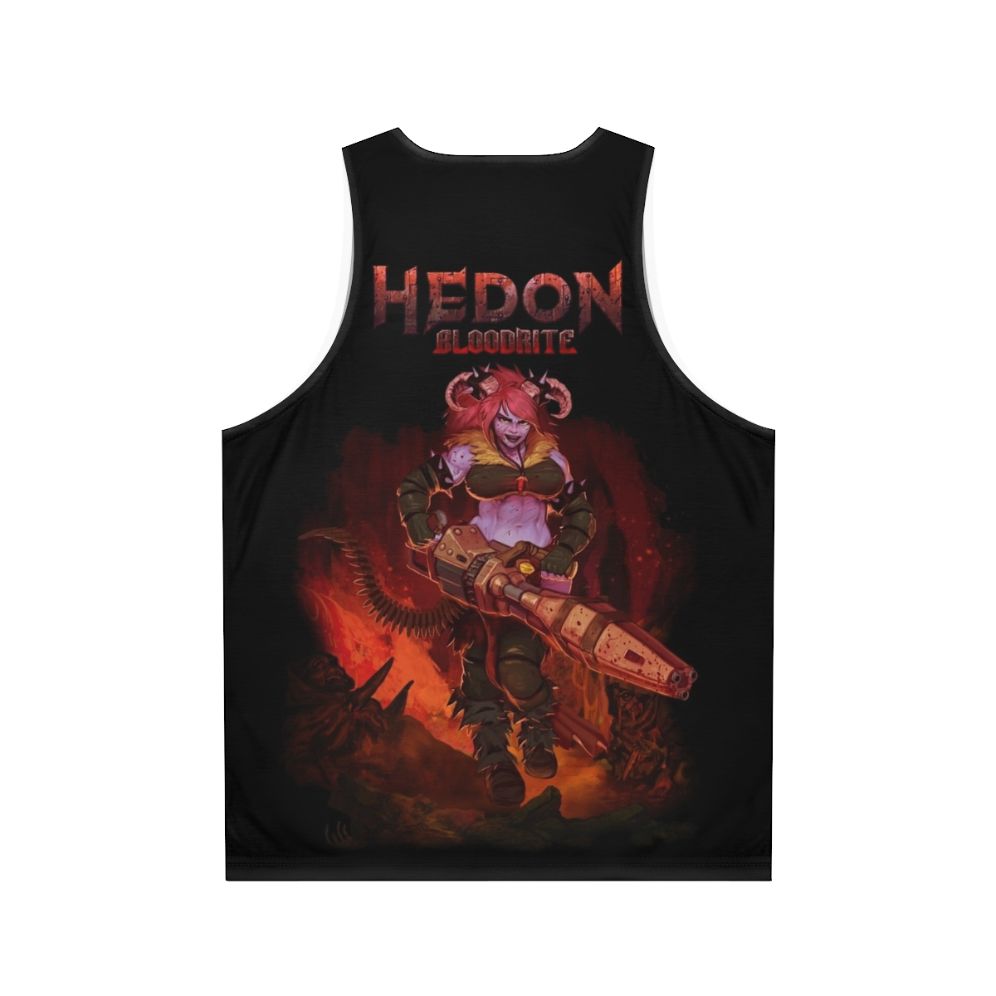 Fantasy gaming character demon retro splash unisex tank top - Back