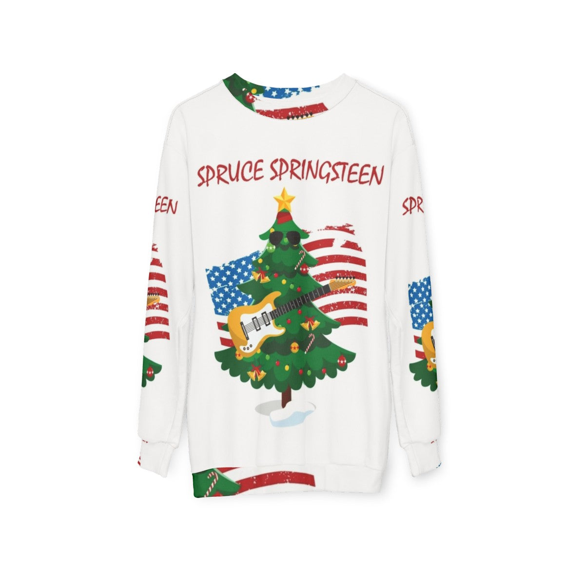 Spruce Springsteen Born to Run Christmas Sweatshirt - hanging