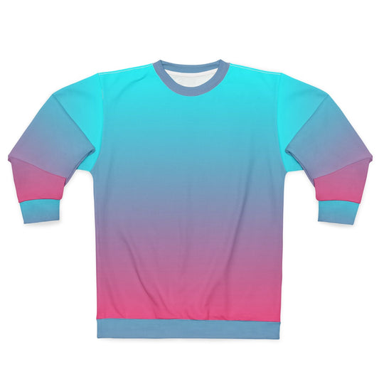 Soft Pastel Gradient Sweatshirt in Pink and Aqua