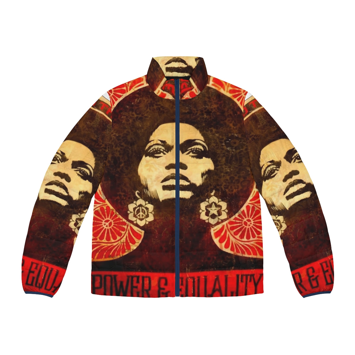 Angela Davis Puffer Jacket with Vintage 1971 Black Panther Design