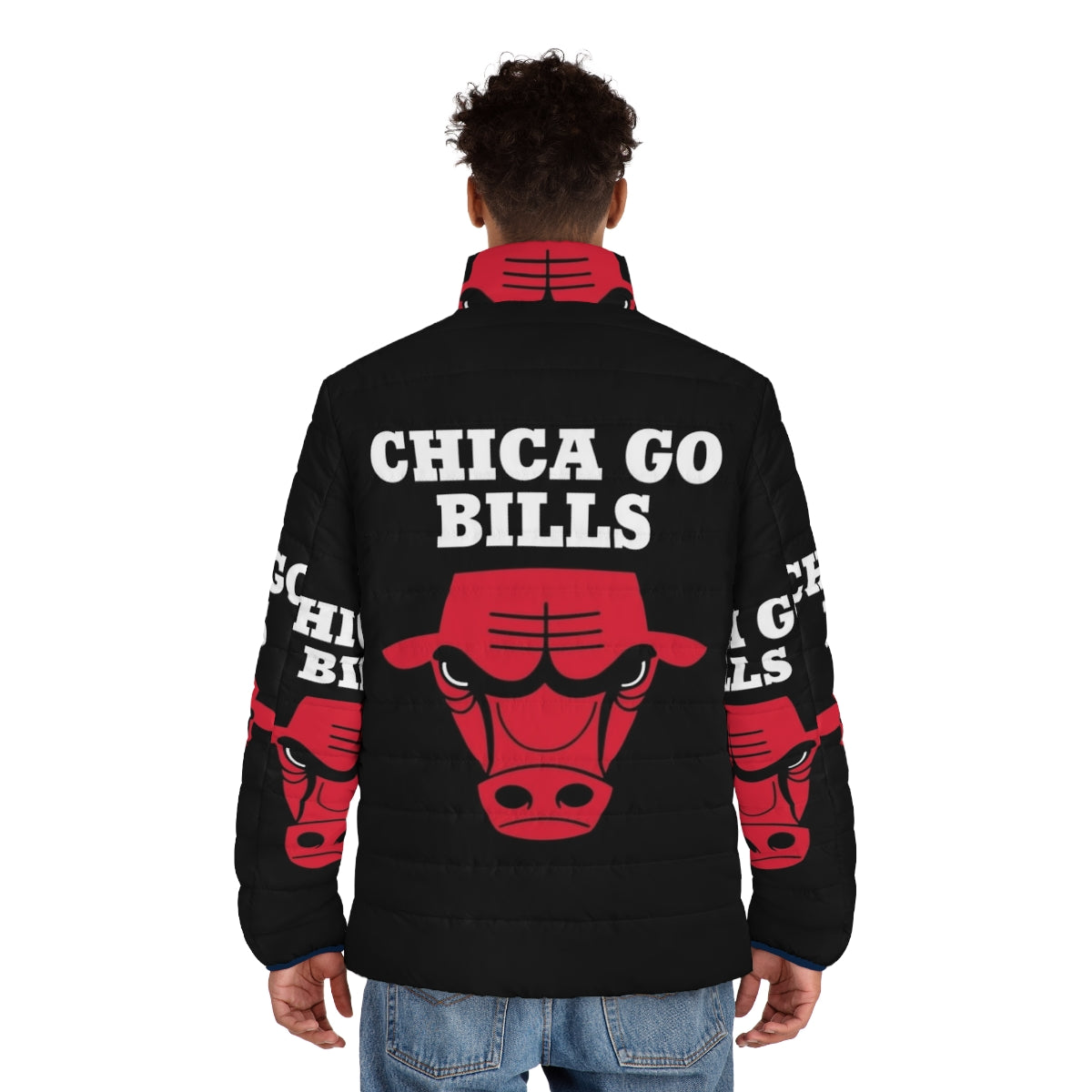 Chicago Bills Puffer Jacket for New Girl TV Series Fans - men back