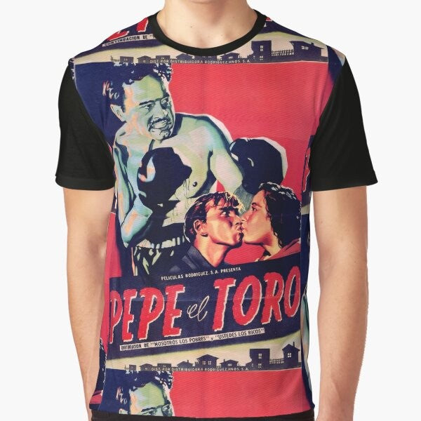 Vintage Mexican cinema icons graphic t-shirt featuring Pedro Infante and Pepe el Toro