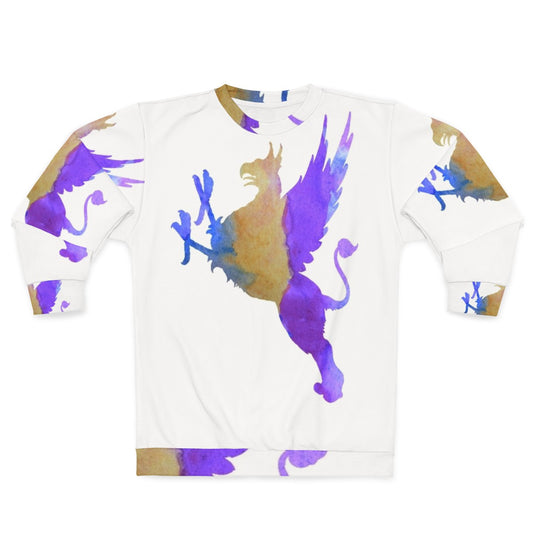 Gryphon Sweatshirt with Colorful Abstract Silhouette Design