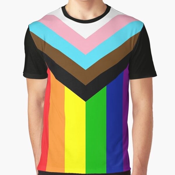 Progressive Rainbow Pride Flag Graphic T-Shirt