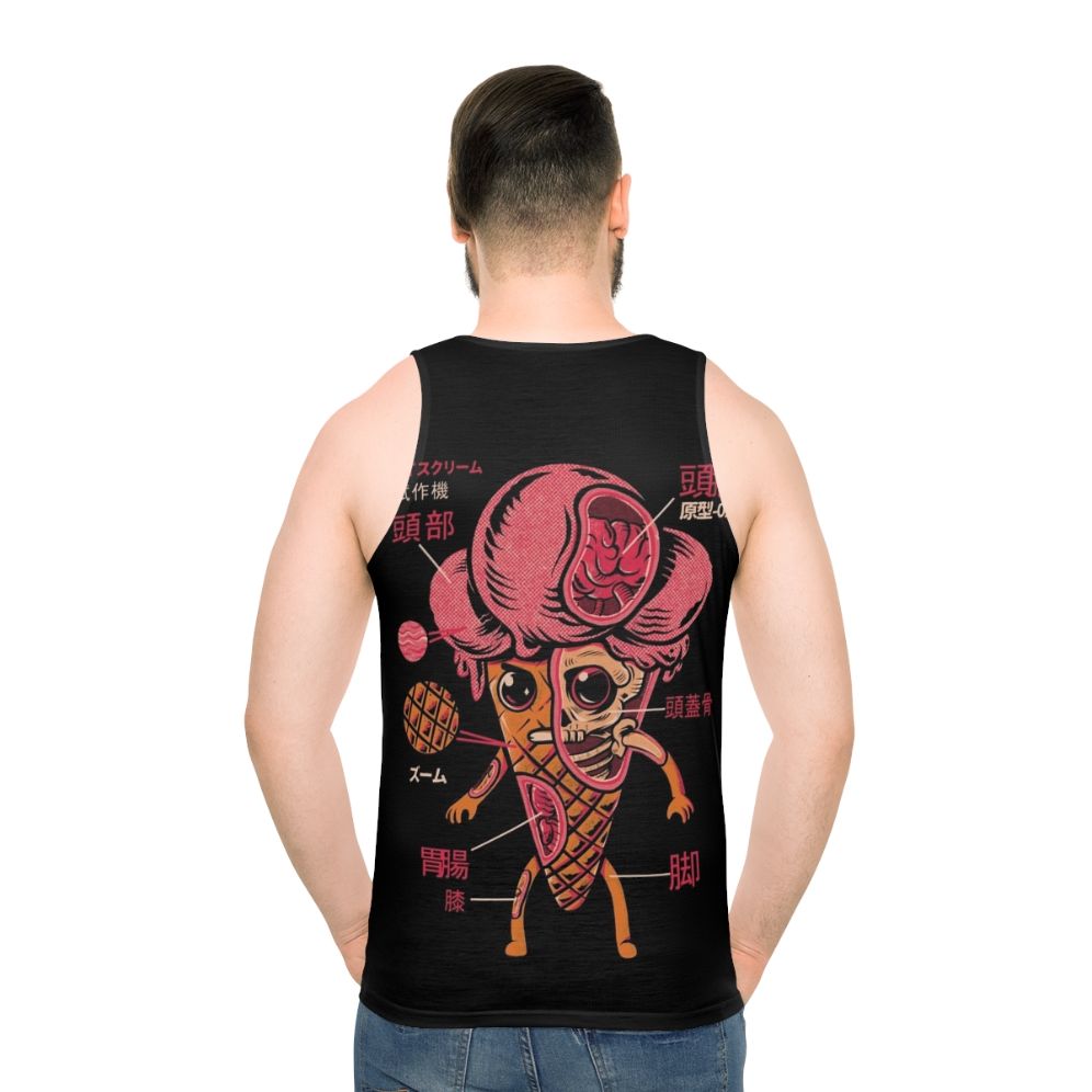 Retro Ice Cream Kaiju Unisex Tank Top - men back