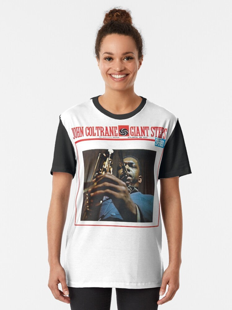 John Coltrane Giant Steps Graphic T-Shirt featuring the iconic jazz musician and his legendary album cover - Women