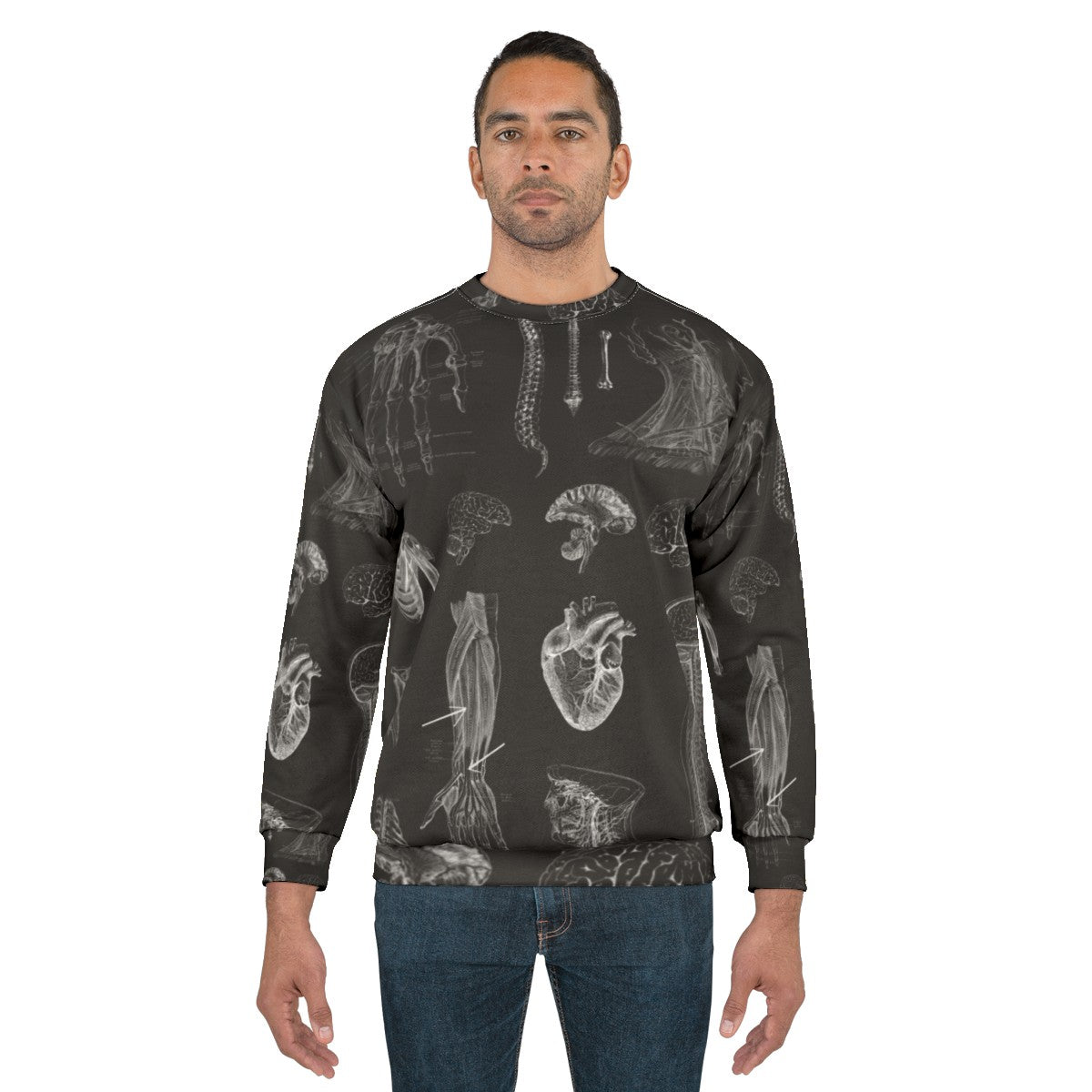 Vintage anatomy print gothic sweatshirt - men