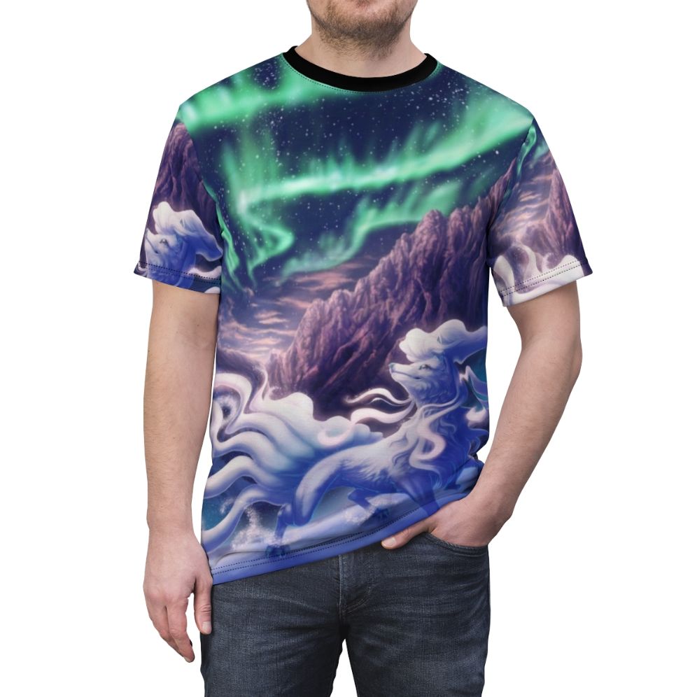 Alolan Ninetales inspired t-shirt with vibrant, high-quality print - men front