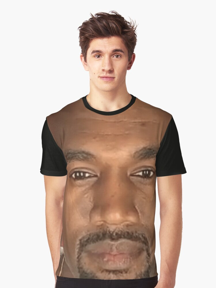 Funny graphic t-shirt featuring Kanye West meme face - Men