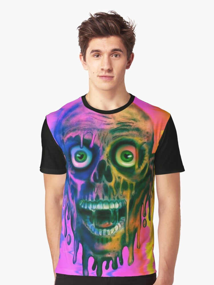 Tar Man Graphic T-Shirt - Colorful zombie design from the classic horror movie Return of the Living Dead - Men