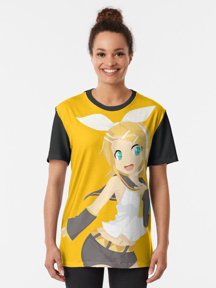 Kagamine Rin anime character graphic t-shirt design - Women