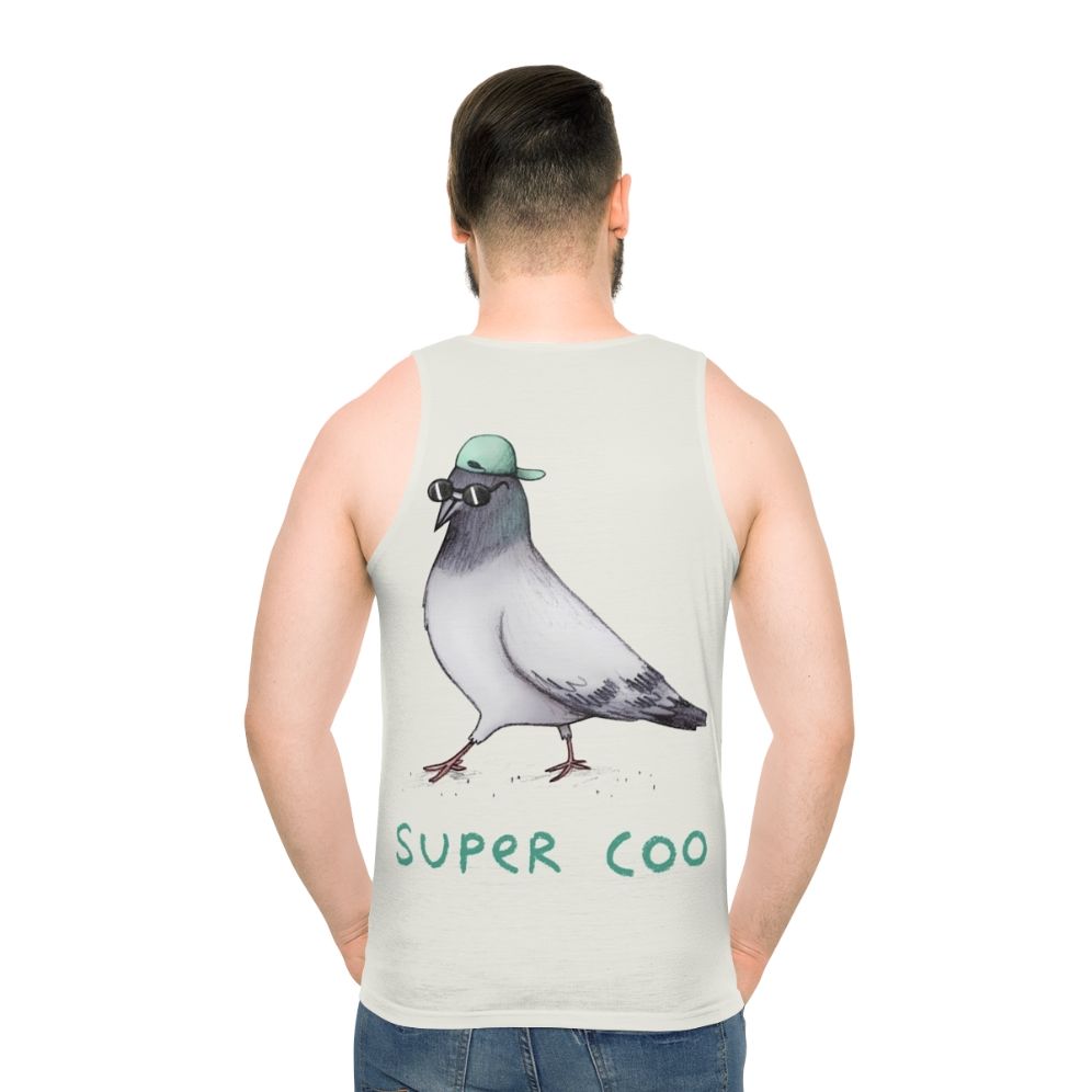 Unisex bird tank top with a super cool and kawaii design - men back