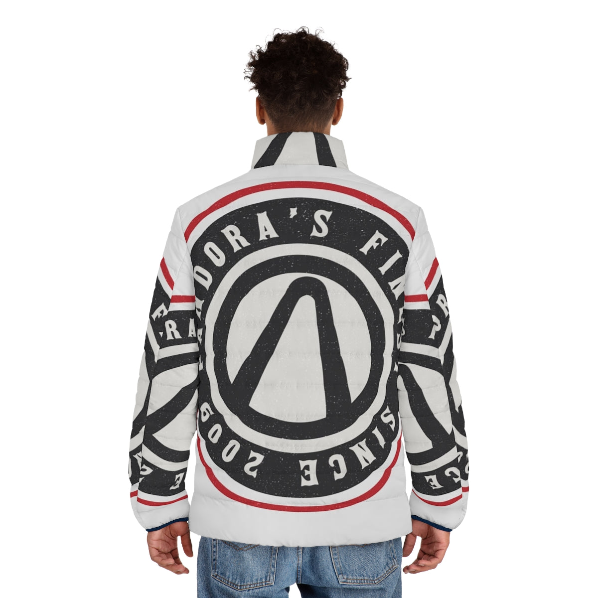 Borderlands Puffer Jacket featuring the iconic Borderlands logo - men back