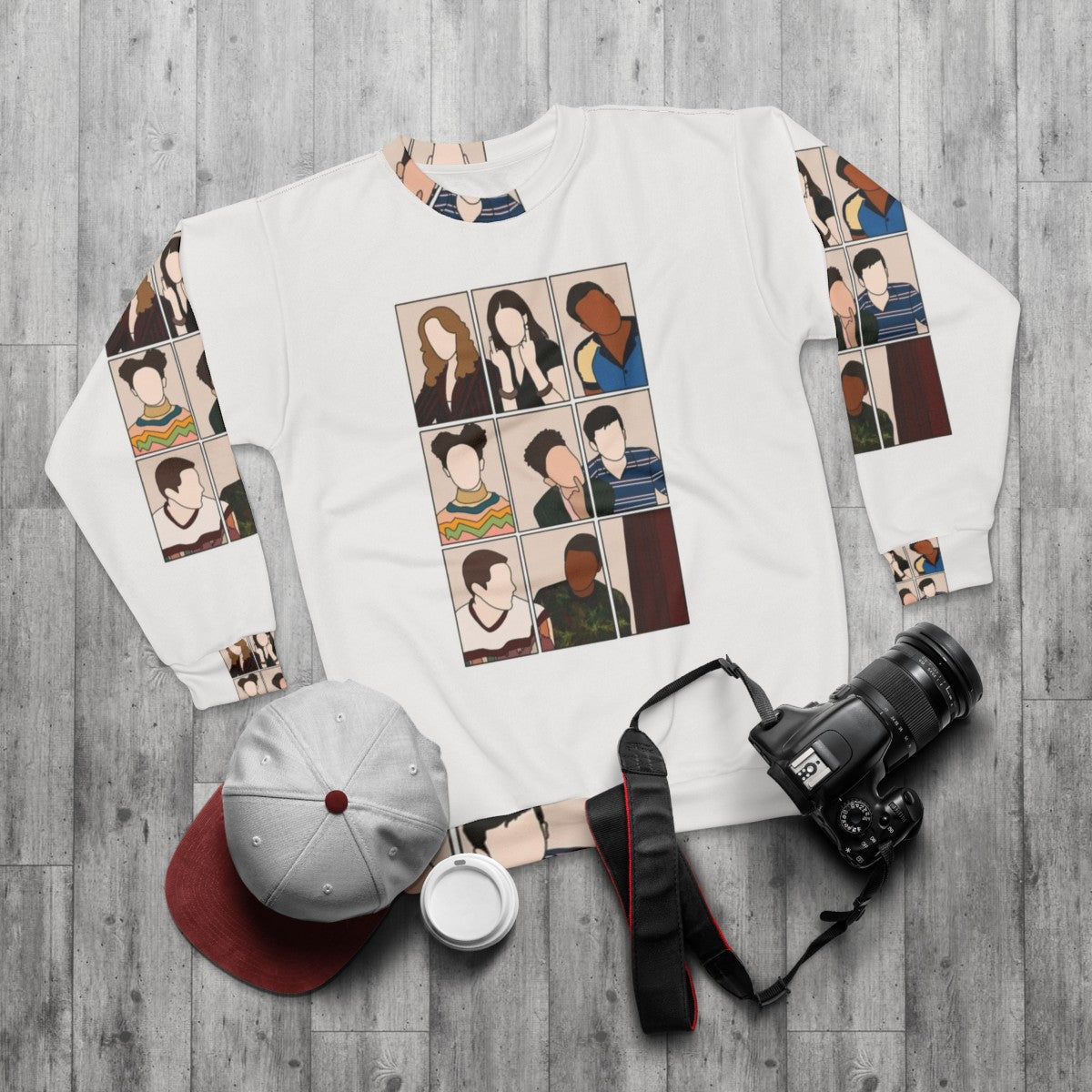 Sex Education Cast Sweatshirt featuring Otis Milburn and Maeve Wiley - flat lay