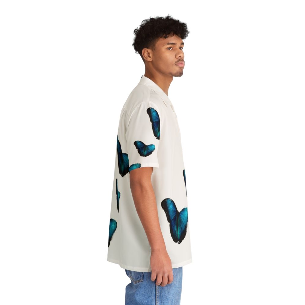 Electric Blue Morpho Butterfly Hawaiian Shirt - People Pight