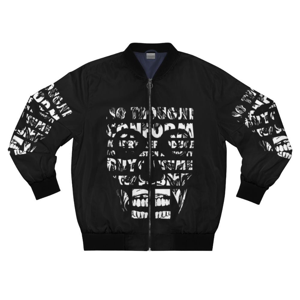 "They Live Black and White Bomber Jacket - Featuring the iconic horror sci-fi movie design"