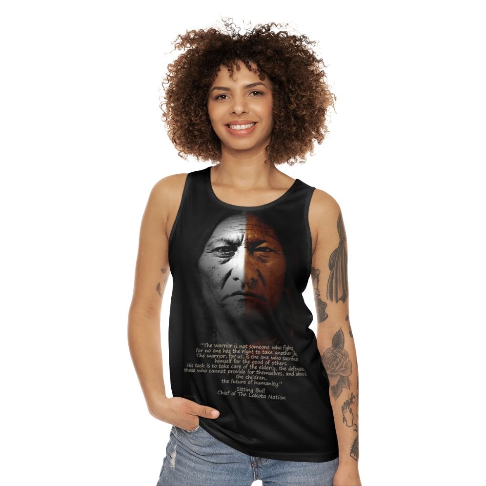 Sitting Bull Warrior Quote Unisex Tank Top - women