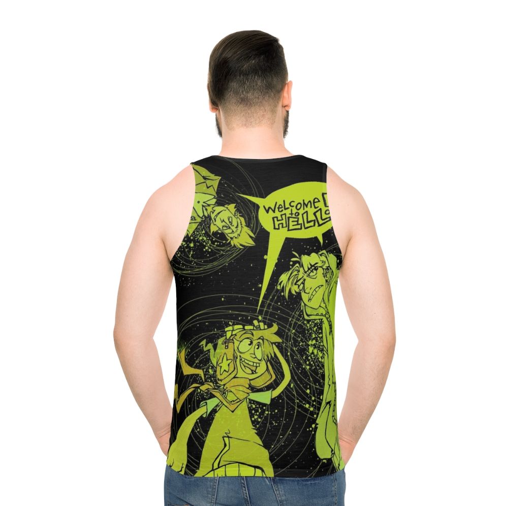 Welcome to Hell Kickstarter Poster Design Unisex Tank Top - men back