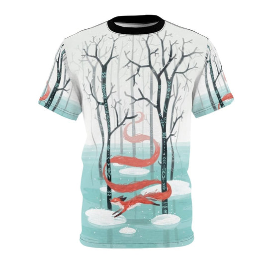 Illustration of a majestic forest spirit fox on a t-shirt