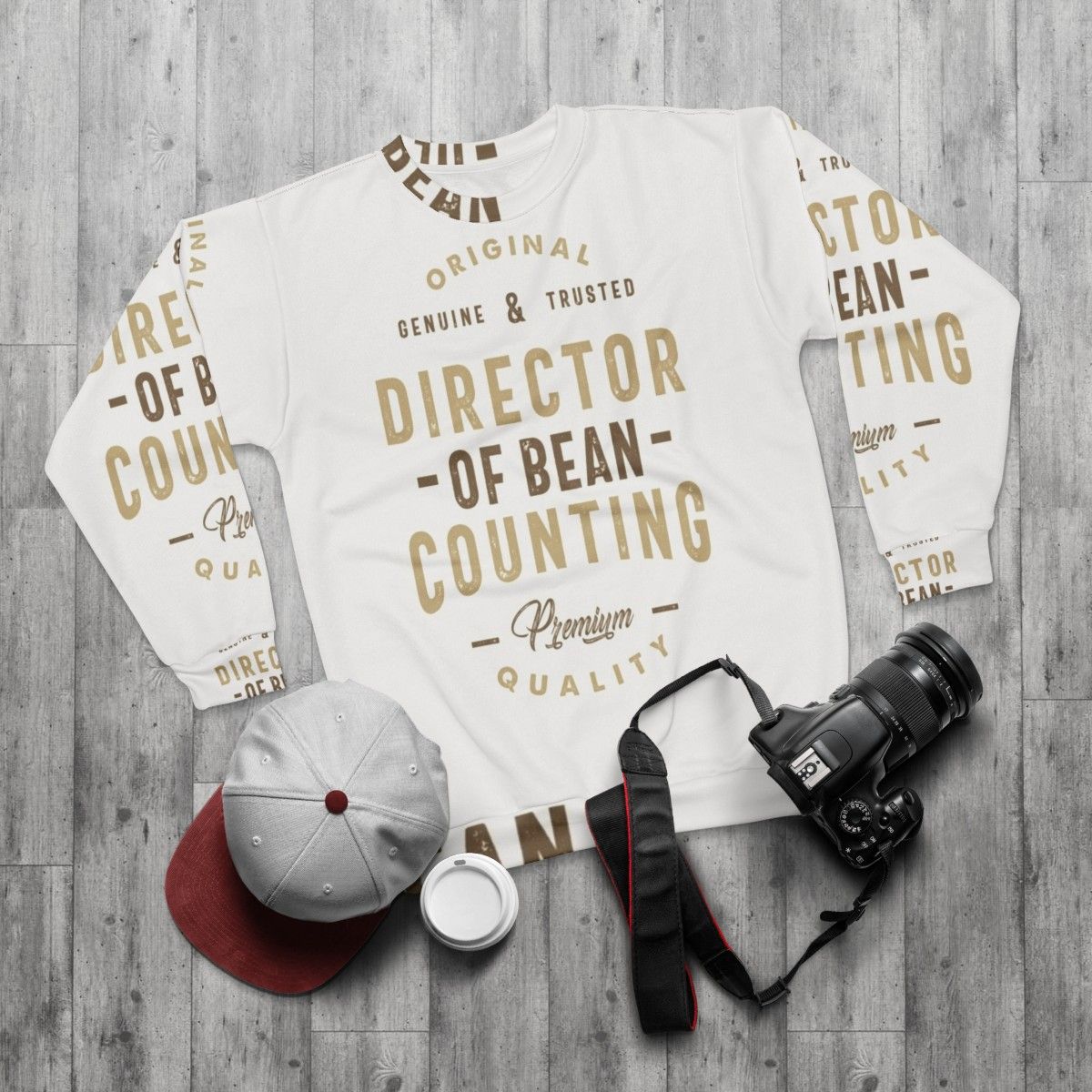 Director of Bean Counting Accounting Sweatshirt - flat lay