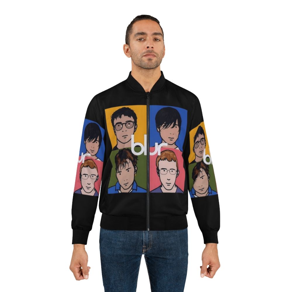 Blur 1992 logo bomber jacket with classic car artwork for fans of the British rock band - Lifestyle