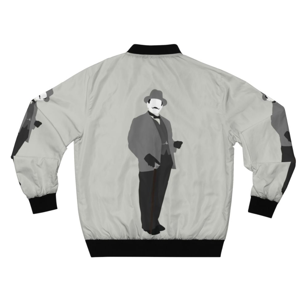 Hercule Poirot Detective Bomber Jacket with "Great Detectives" Design - Back