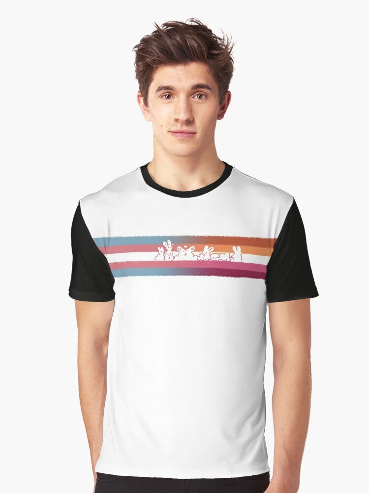 Transgender Lesbian Pride Rabbit Graphic T-Shirt - Men