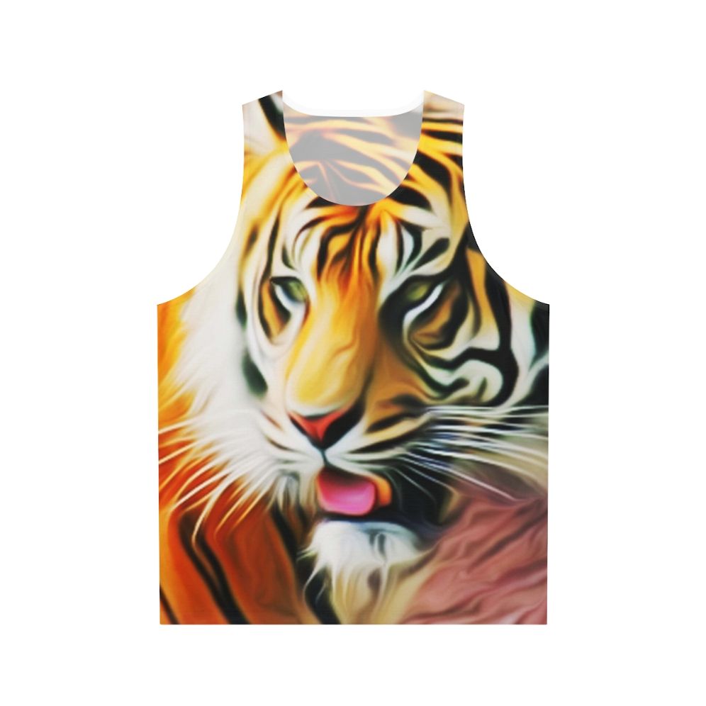 Unisex tank top with a graphic tiger design