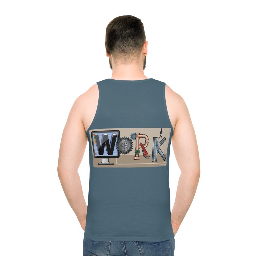 Unisex tank top for work and industrial environments - men back