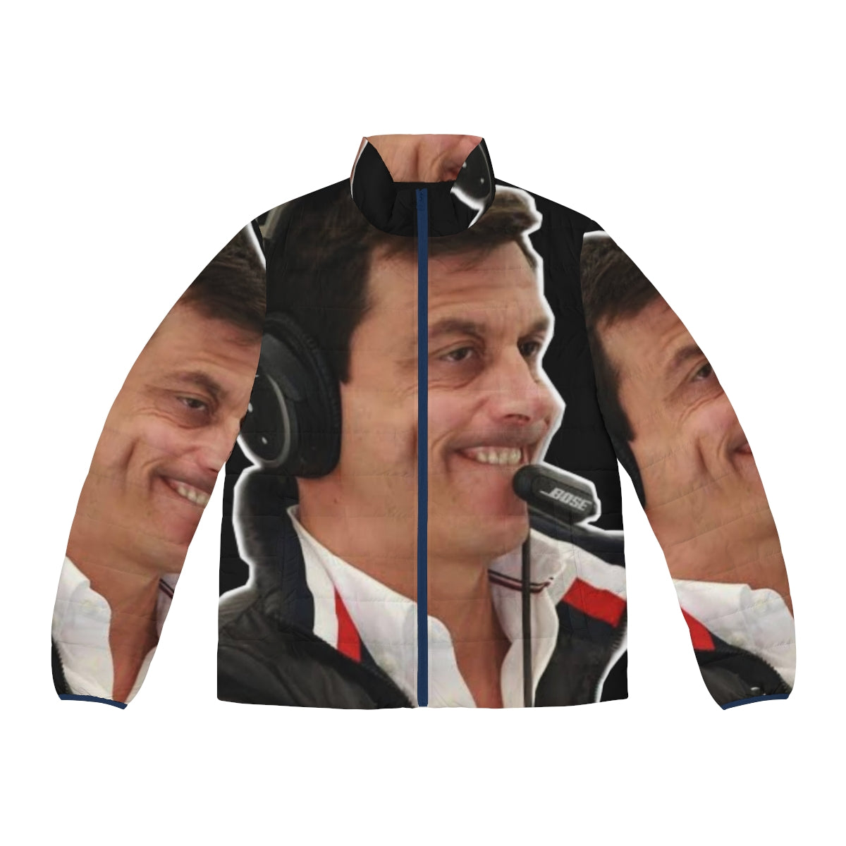 Toto Wolff Puffer Jacket with Funny Face Design