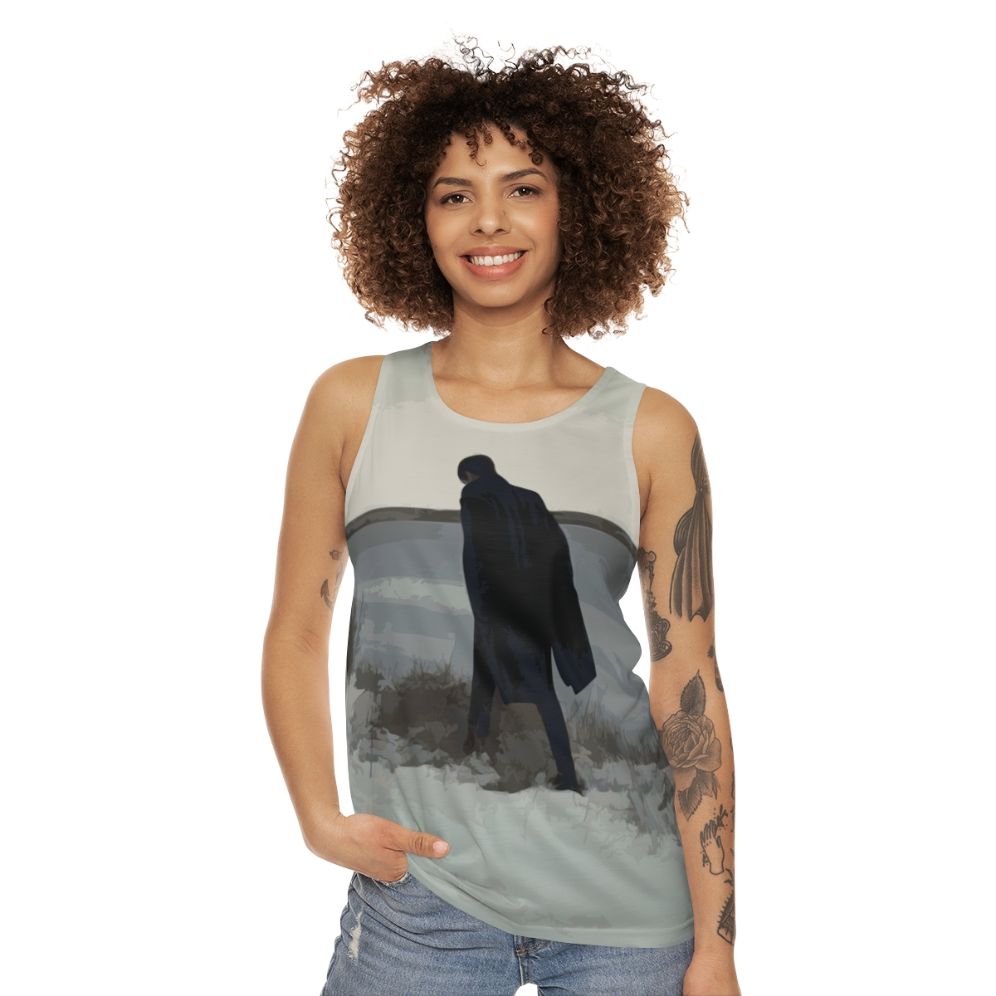 Retrograde unisex tank top with minimal design - women