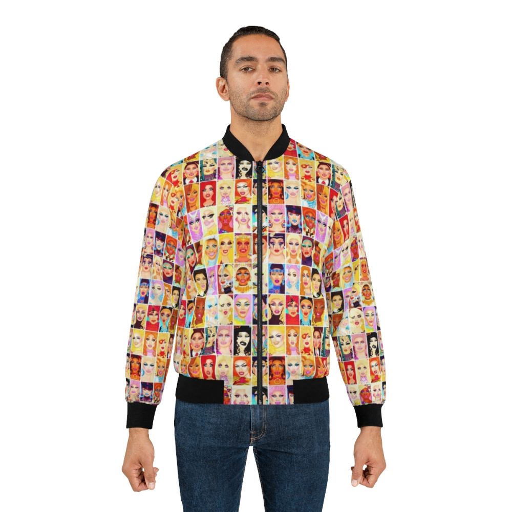 Drag Queen Royalty Bomber Jacket featuring a bold and vibrant design - Lifestyle